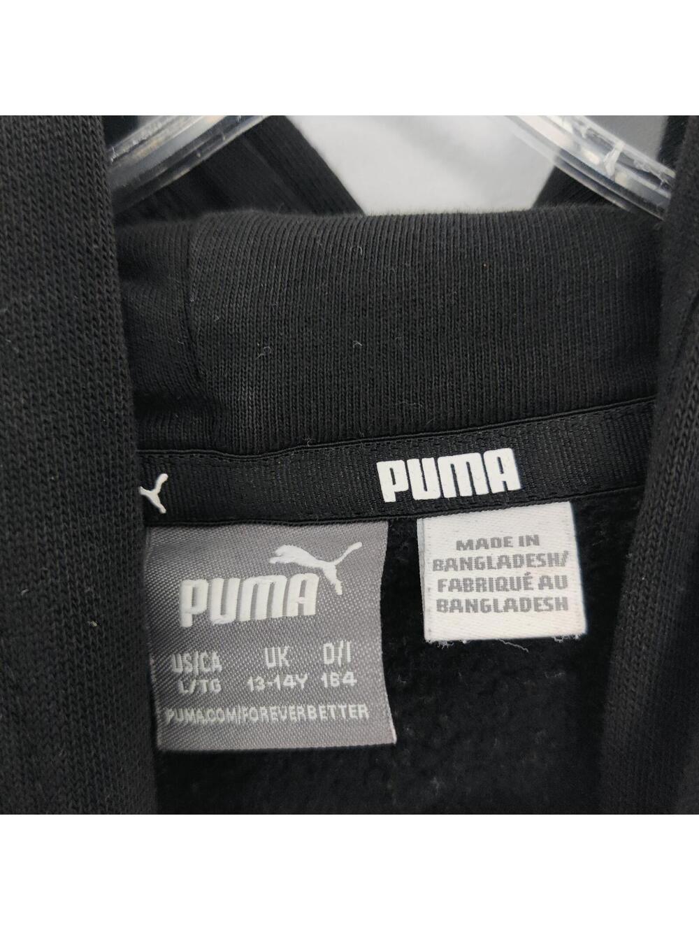 Puma Kids Black Pullover Hoodie Size Large / 12-14 - Picture 6 of 7
